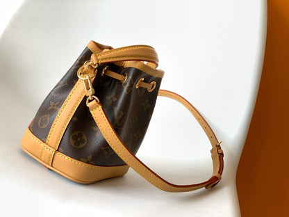 NANO NOÉ 16 IN BROWN MONOGRAM CALFSKIN