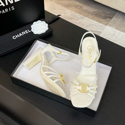 HIGHT SANDALS 2025 IN WHITE PATENT LAMBSKIN