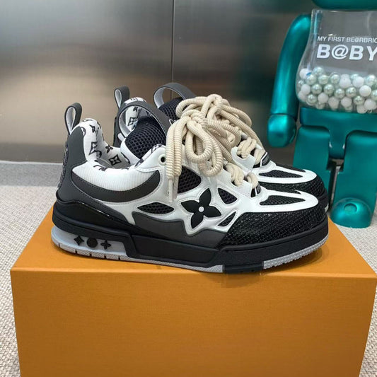 LV SKATE SNEAKER BLACK MIX WHITE COWHIDE