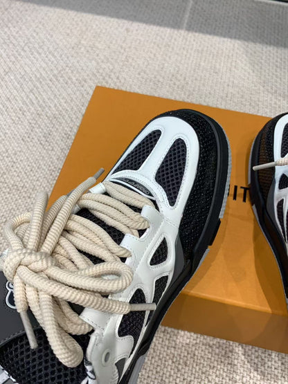 LV SKATE SNEAKER BLACK MIX WHITE COWHIDE
