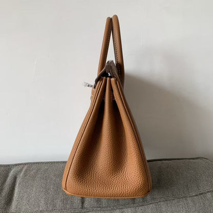 HM BIRKIN 35CM BAG BROWN CALFSKIN SILVER HARDWARE