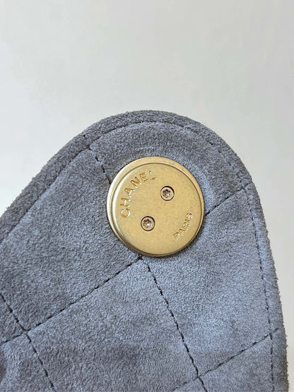 CC 25 HANDBAG IN GREY 30 SUEDE GOLD HARDWARE
