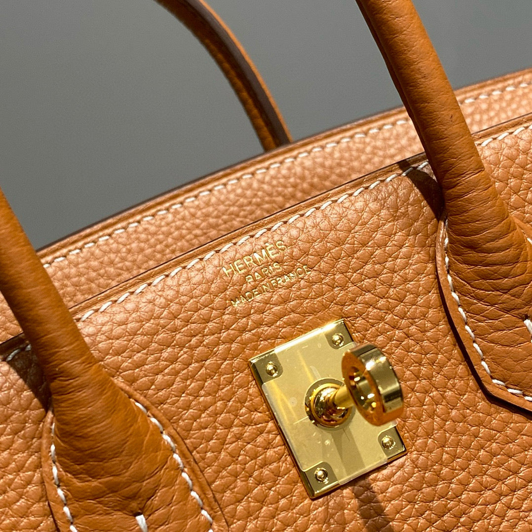 HM BIRKIN 20CM BAG BROWN TOGO LEATHER GOLD HARDWARE