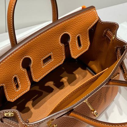 HM BIRKIN 20CM BAG BROWN TOGO LEATHER GOLD HARDWARE