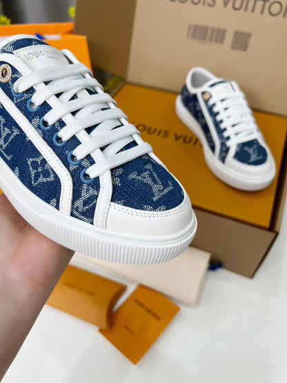 LV LAGOON SNEAKER IN DENIM BLUE MONOGRAM