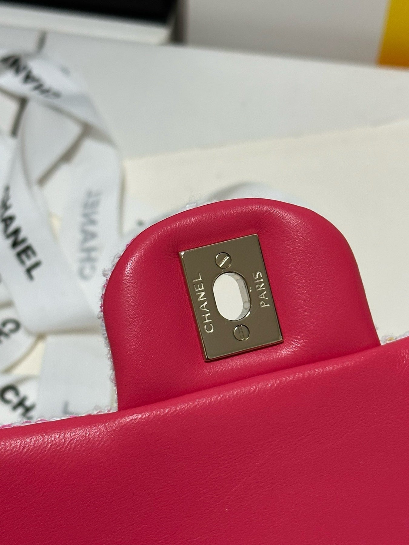 CC 24C CLASSIC DOUBLE FLAP MULTICOLOR TWEED GHW