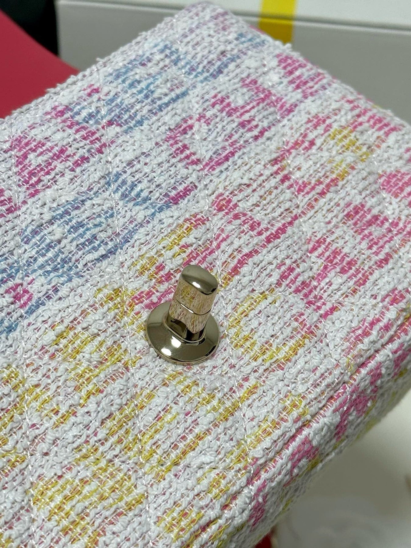 CC 24C CLASSIC DOUBLE FLAP MULTICOLOR TWEED GHW