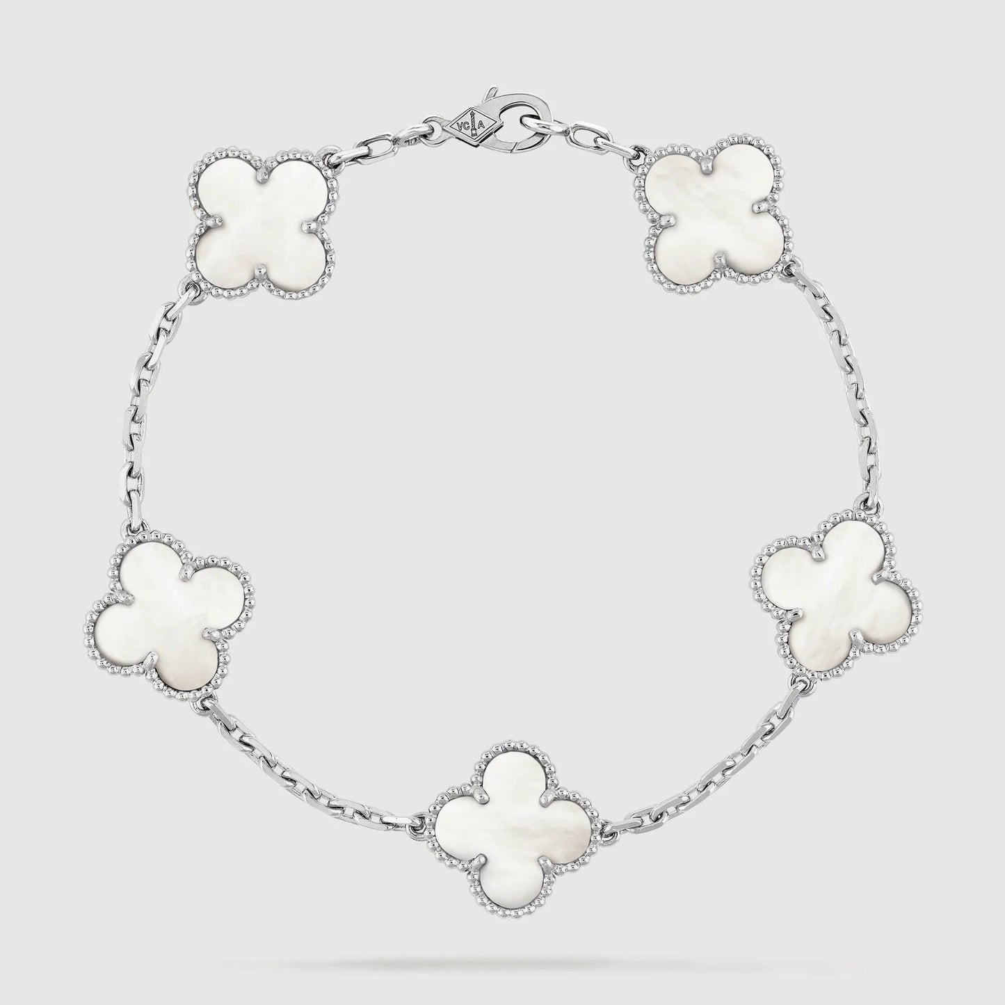 CLOVER SILVER MOP 5 MOTIF BRACELET