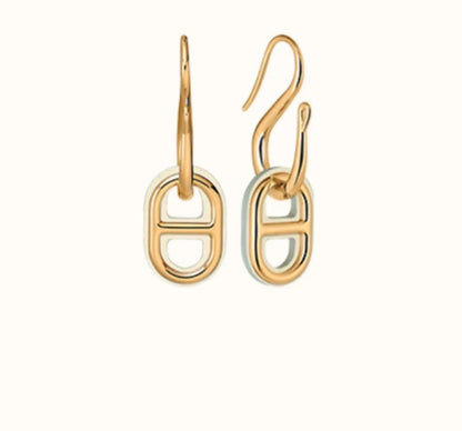 O'MAILLON EARRINGS  CALFSKIN WITH ROSE GOLD PLATED HARDWARE