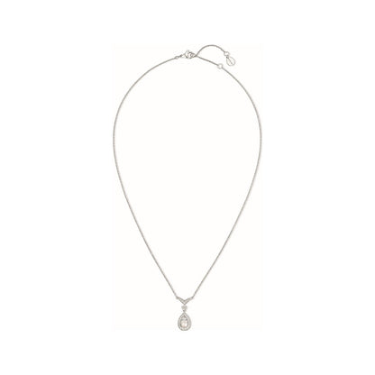 JOSEPHINE WHITE MOP SILVER DIAMOND NECKLACE