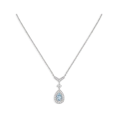 JOSEPHINE TURQUOISE LIGHT SILVER DIAMOND NECKLACE