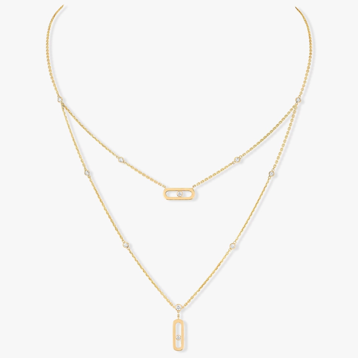 MOVE UNO 2 ROW DIAMOND NECKLACE