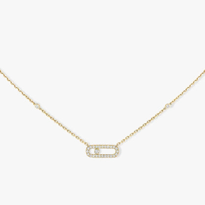 MOVE UNO PAVED SILVER DIAMOND NECKLACE