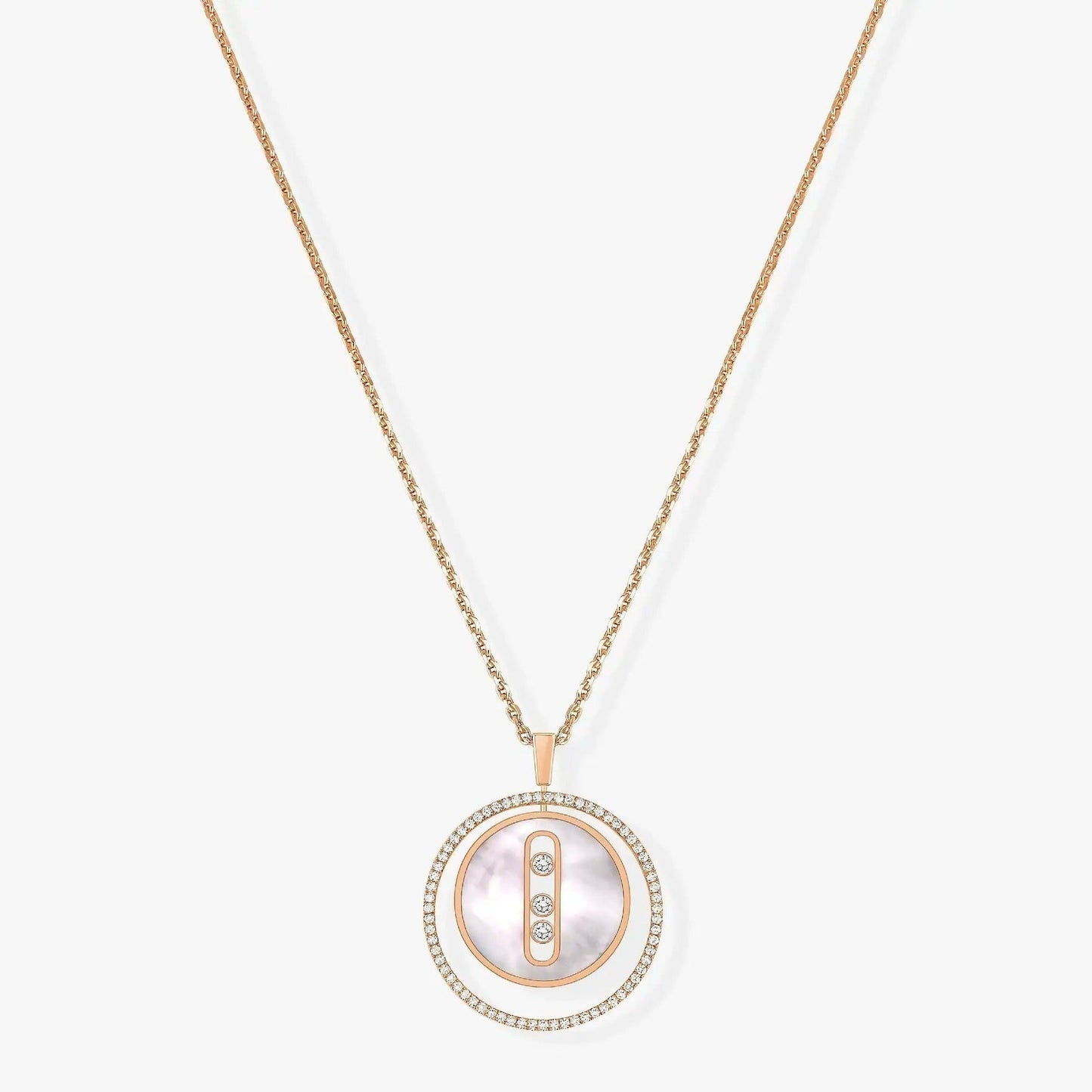 LUCKY MOVE MM NACRE BLANCHE DIAMOND NECKLACE