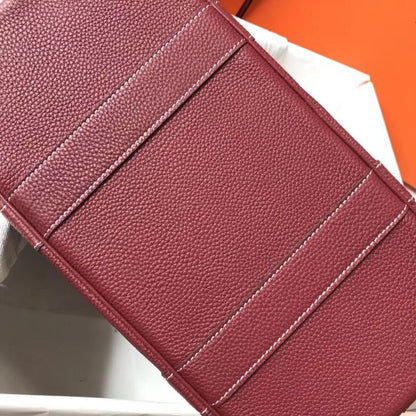 HERM Garden Party 30 Bag In Bordeaux Taurillon Leather
