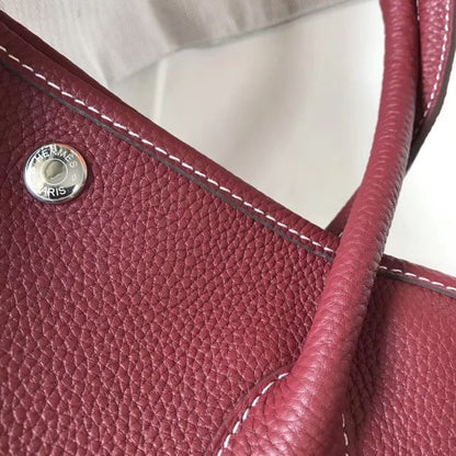HERM Garden Party 30 Bag In Bordeaux Taurillon Leather