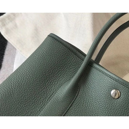 HERM Garden Party 30 Bag In Vert Amande Taurillon Leather
