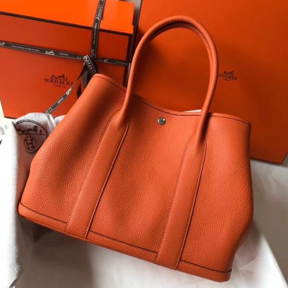 HERM Garden Party 36 Bag In Orange Clemence Leather