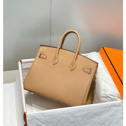 HERM Birkin 25cm Bag In Chai Clemence Leather GHW