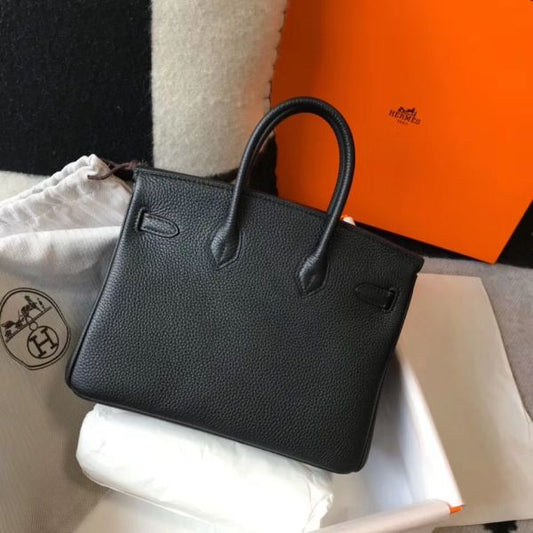 HERM Birkin 25cm Bag In Black Clemence Leather GHW