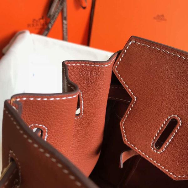 HERM Birkin 30cm Bag In Toile H Canvas With Barenia Leather