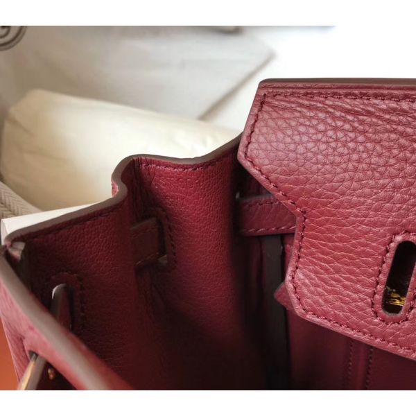 HERM Birkin 30cm Bag In Bordeaux Clemence Leather GHW