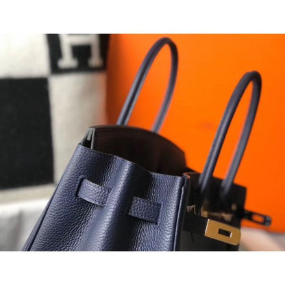 HERM Birkin 30cm Bag In Dark Blue Clemence Leather GHW