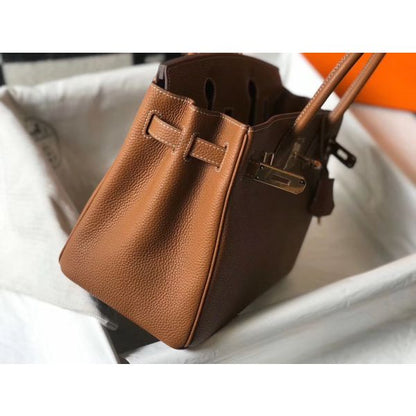HERM Birkin 30cm Bag In Gold Clemence Leather GHW