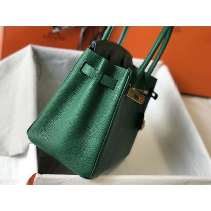 HERM Birkin 30cm Bag In Vert Vertigo Clemence Leather GHW