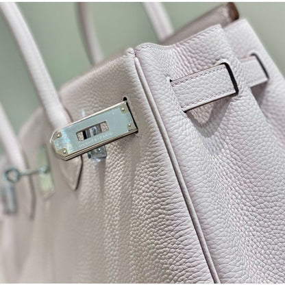 HERM Birkin 30cm Bag In Mauve Pale Clemence Leather PHW