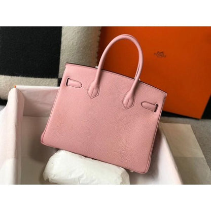 HERM Birkin 30cm Bag In Pink Clemence Leather GHW