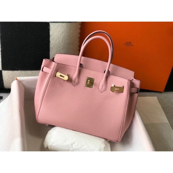 HERM Birkin 30cm Bag In Pink Clemence Leather GHW