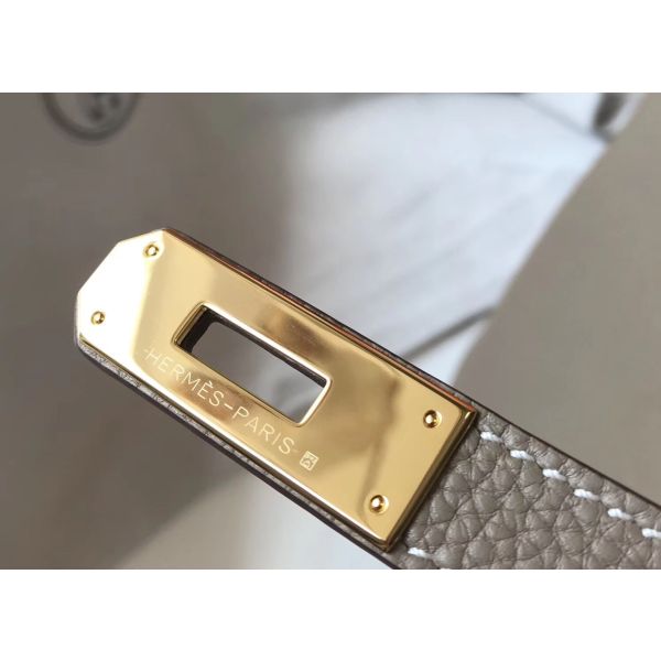 HERM Birkin 30cm Bag In Tourterelle Clemence Leather GHW