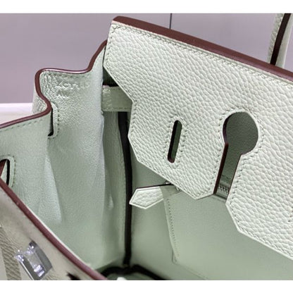 HERM Birkin 30cm Bag In Vert Fizz Clemence Leather PHW