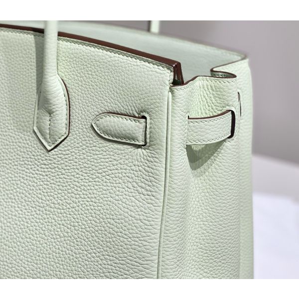 HERM Birkin 30cm Bag In Vert Fizz Clemence Leather PHW