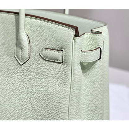 HERM Birkin 30cm Bag In Vert Fizz Clemence Leather PHW