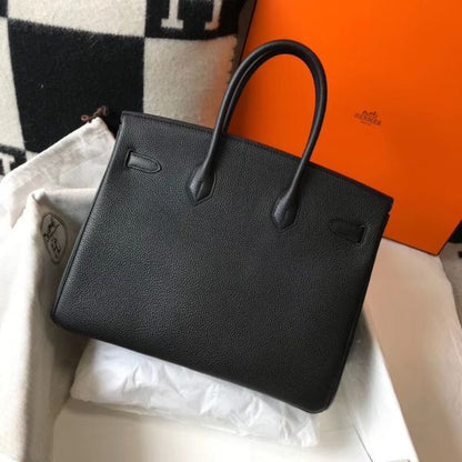 HERM Birkin 35cm Bag In Black Togo Leather GHW