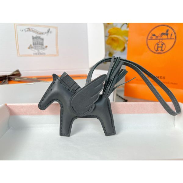 HERM Rodeo Pegase PM Bag Charm in Ardoise Lambskin