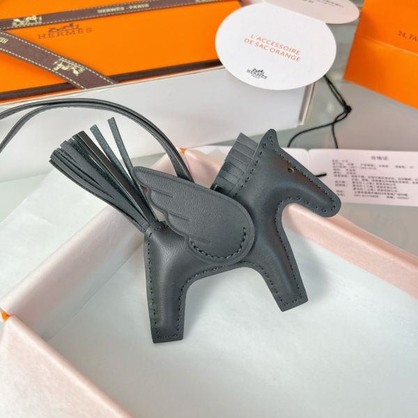 HERM Rodeo Pegase PM Bag Charm in Ardoise Lambskin