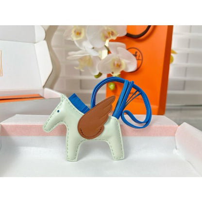 HERM Rodeo Pegase PM Bag Charm in Fizz/Blue/Gold Lambskin