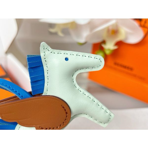 HERM Rodeo Pegase PM Bag Charm in Fizz/Blue/Gold Lambskin