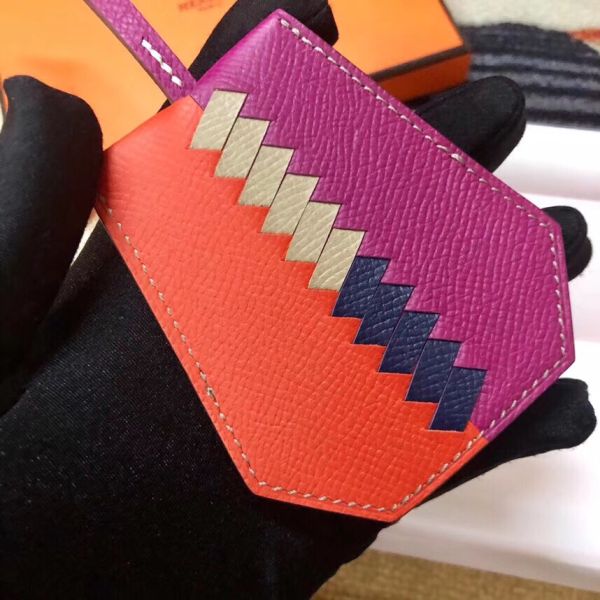 HERM Clochette Cles Grand Tressage Charm In Orange/Purple