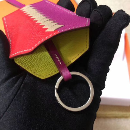 HERM Clochette Cles Grand Tressage Charm In Red/Purple