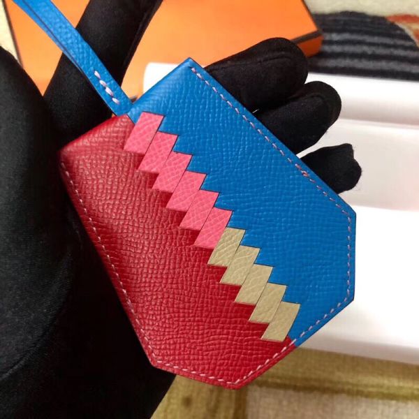 HERM Clochette Cles Grand Tressage Charm In Ruby/Blue