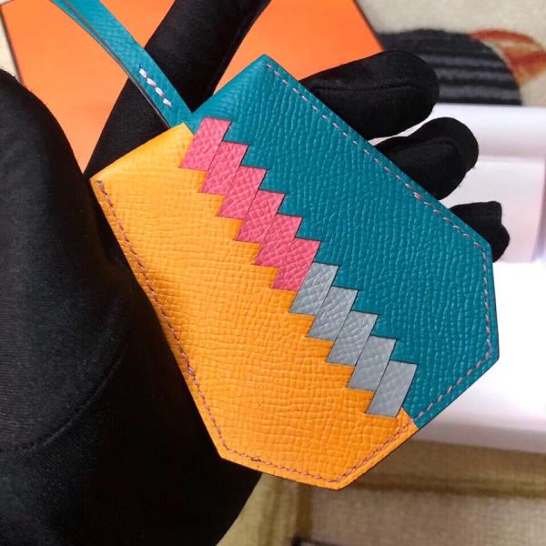 HERM Clochette Cles Grand Tressage Charm In Yellow/Turquoise