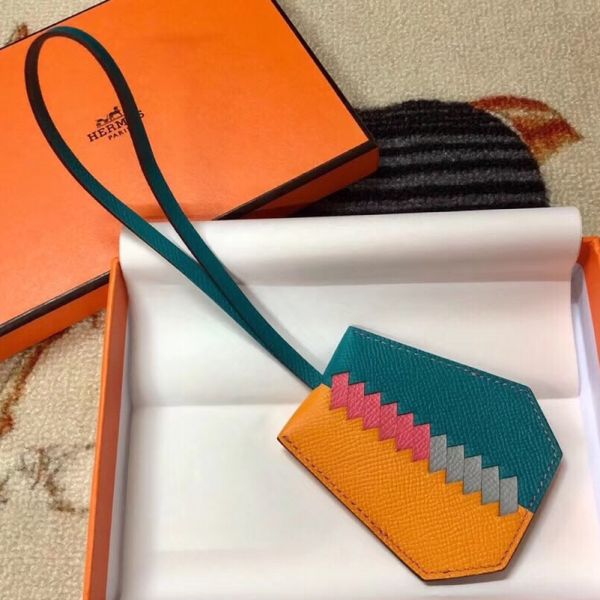 HERM Clochette Cles Grand Tressage Charm In Yellow/Turquoise