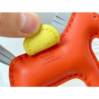 HERM Rodeo PM Bag Charm in Orange/Blue/Yellow Lambskin