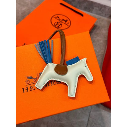 HERM Rodeo PM Bag Charm in Vert Fizz/Blue/Gold Lambskin