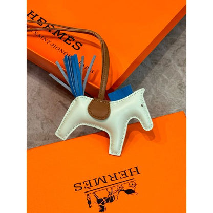 HERM Rodeo PM Bag Charm in Vert Fizz/Blue/Gold Lambskin