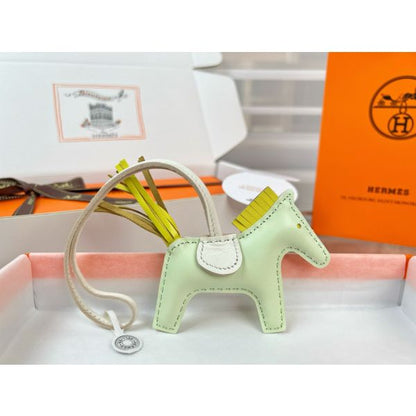 HERM Rodeo PM Bag Charm in Vert Fizz/Yellow/Craie Lambskin